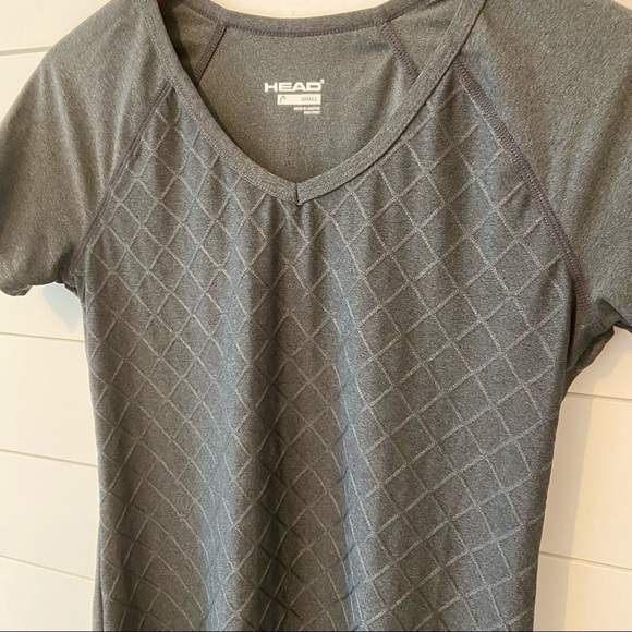 Head | Dark Gray Short Sleeve Vneck Workout Top Size Small - Picture 4 of 13
